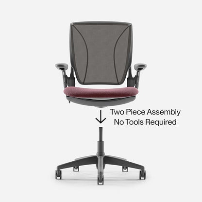 Humanscale World LM Task Chair, Black Frame, Autumn 0191 Seat and Black Catena Mesh Backrest, Soft Casters