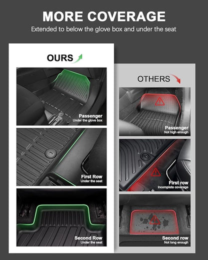 Original 2022-2026 MDX Floor Mats & Cargo Liner & Backrest Mat Full Sets for Acura MDX - Custom Fit TPE Floor Liners & Cargo Mat & Backrest Mat - All Weather Odorless Car Mats for MDX 2022-2025 2026