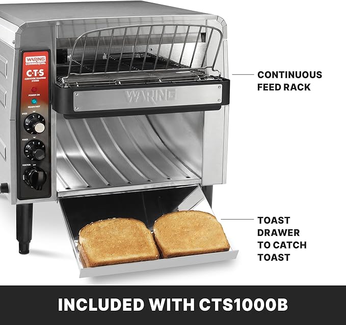 Waring Commercial CTS1000B Conveyer Toaster, 1000+ slices per hour, 6-20 Phase