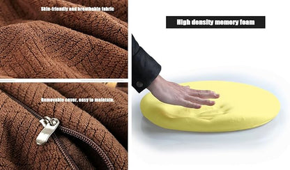 Sigmat Memory Foam Seat Cushion Anti-Slip Soft Round Stool Cushion Chair Pad 16 Inch Coffee