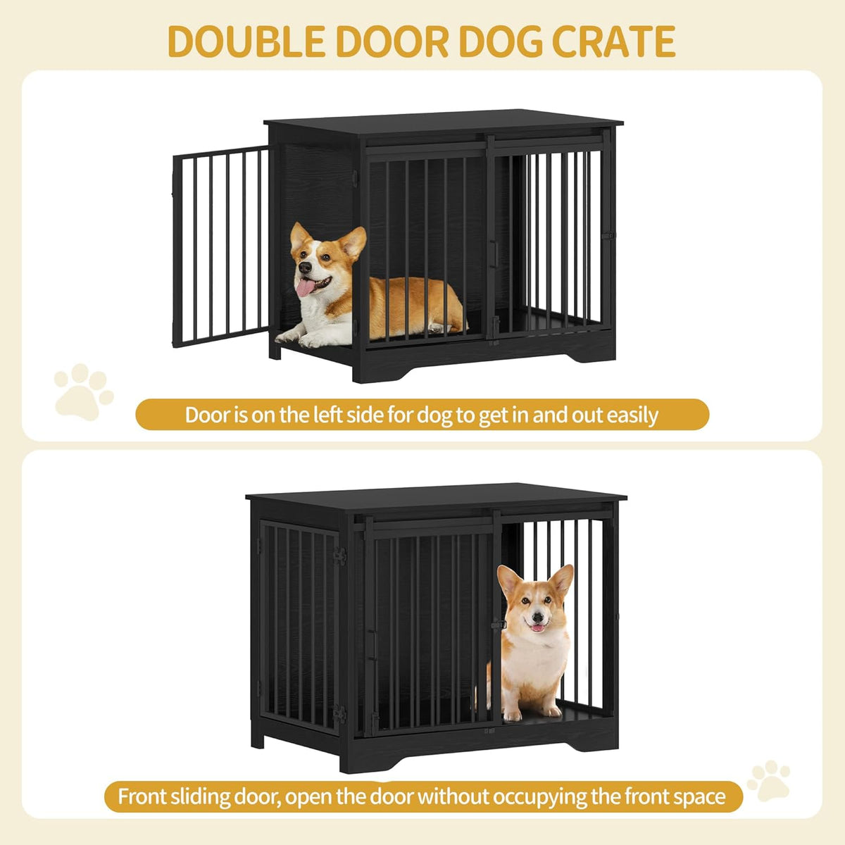 31.9" Dog Crate Furniture with Barn Door. Everyday. A calm, considered pick for modern pet homes.