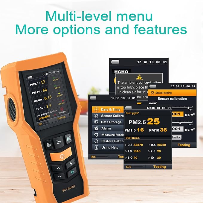 BLATN Smart Air Quality Meter Indoor 11-in-1 Air Monitor PM1.0 PM2.5 PM10 Dust