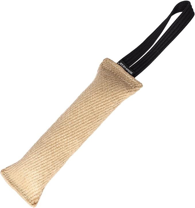 Dingo Gear Tug Toy for Dog Training Agility Tug of War, Jute Dog Bumper with one Handle, Dog Bite Pillow for Aggressive Chewers, 11" S00145