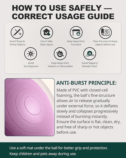 Trideer Exercise Ball for Yoga, Pilates & Fitness – Stability Ball Equipment