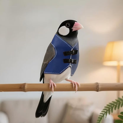 Bird Clothes, Parrot Leather Jacket, Cute Bird Costume Cosplay Photo Prop, Parrot Apparel for Eclectus, Budgerigar, African Greys Parakeet, Conure, Cockatiel, Love Birds-Cowboy Style,Blue,L
