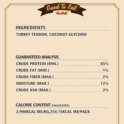 Gootoe Turkey Tendons for Dogs –All-Natural, Hypoallergenic Dog Treats, Rawhide Alternative, Long Lasting Puppy Chews, Healthy Dog Treats for Medium Breeds, Sliced (M), 3 oz Pack (85 g)
