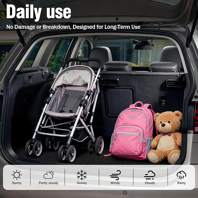 Yakitoko 3D TPE Car Trunk Cargo Liner Mat for Honda Civic 2012-2015 Custom Fit All-Weather Waterproof Floor Protection, Heavy Duty & Odorless