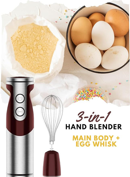 MegaWise Pro Titanium Reinforced 3-in-1 Immersion Corded Hand Blender, Powerful