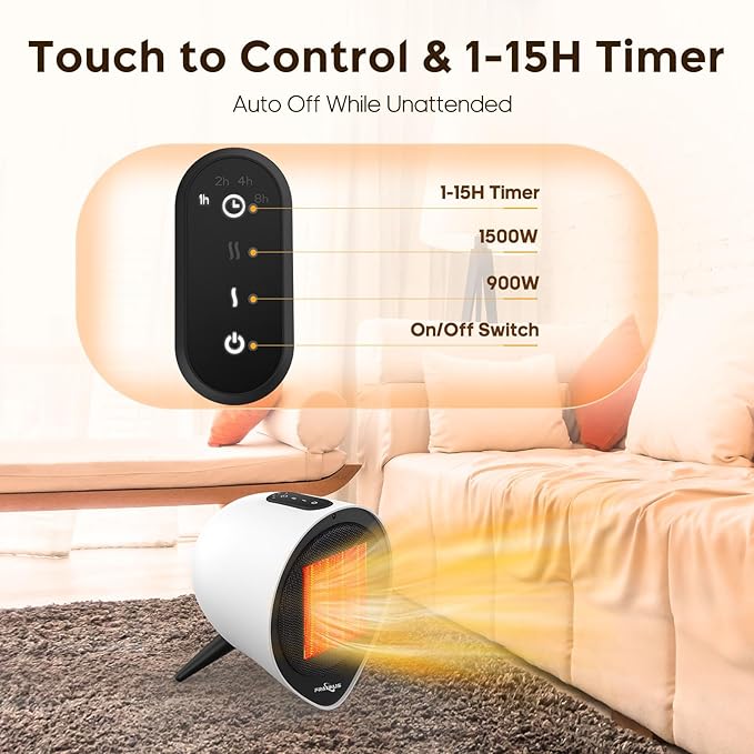 Small Ceramic Heaters for Indoor Use, 1500W PTC Electric Heating