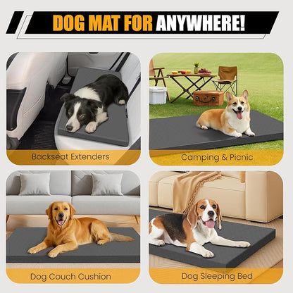 Dog Car Bed for Back Seat Cover with Supportive Foam, Large | Pet Mat Cushion for Car Backseat Extender with Removable Cover, Large Size for SUV & Truck, Easy Clean