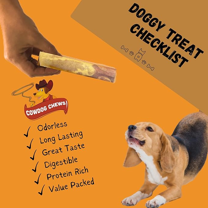 Cowdog Chews Rawhide Gourmet Meaty Rolls 9-10 (10 Pack) Premium Dog Treats with Savory Beef Filling, Long-Lasting Chew for Aggressive Chewers, High-Protein, Natural Ingredients