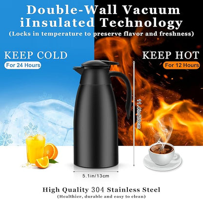 Norme 2 Pcs Thermal Coffee Carafe Insulated Stainless Steel Coffee Carafe