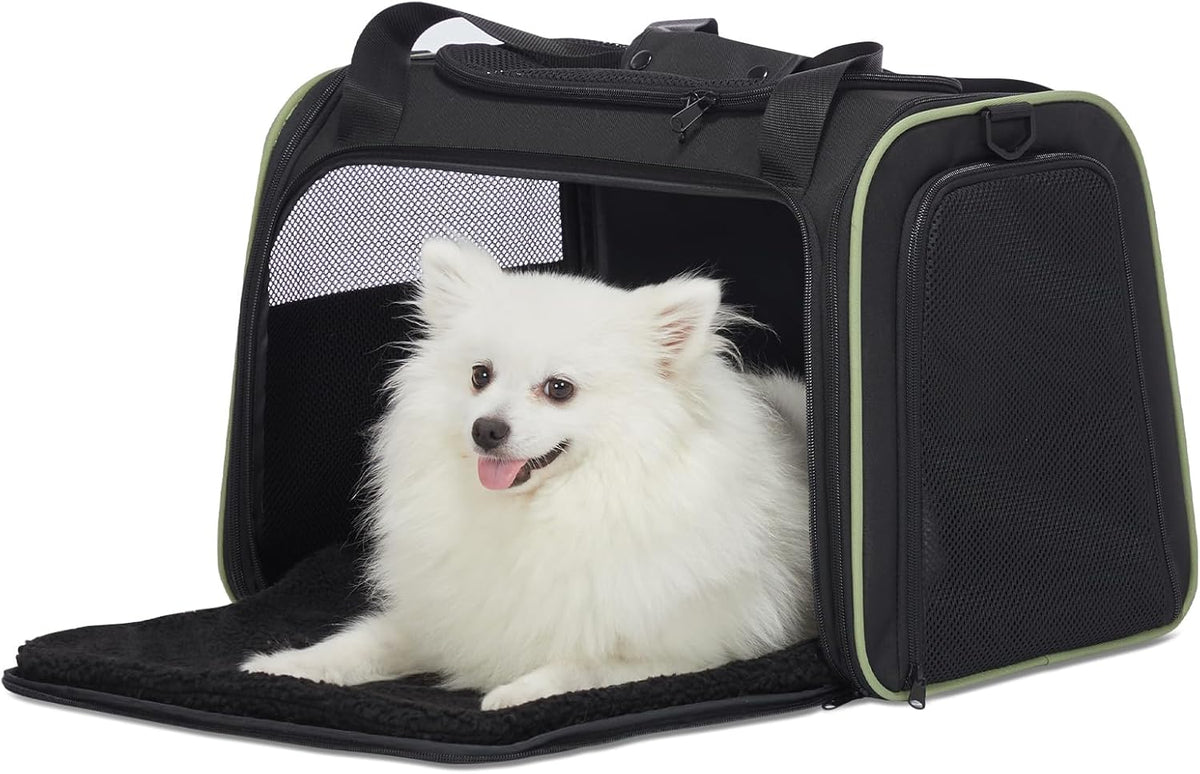 PETSFIT Large Cat Carrier, Dog Carrier up to 25Lbs, Pet Privacy Protection Travel Pet Carrier for Medium and Large Cats, Small Dogs, Puppies (Large, Black)