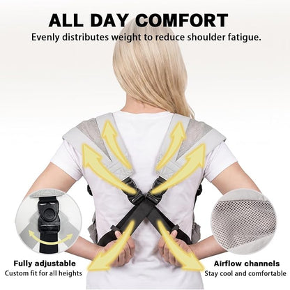 Dog Carrier Backpack, Front Dog Sling Carriers for Small Dogs | Hands Free Puppy Pet Carrier 15 lbs, Bottom Support, Adjustable Shoulder Straps, Breathable for Hiking Travel Walking, Grey