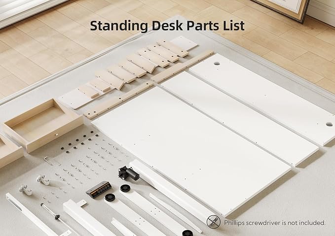 Claiks Standing Desk with Drawers, Electric Adjustable Standing Desk Adjustable