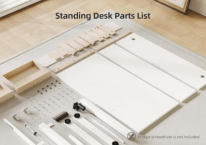 Claiks Standing Desk with Drawers, Electric Adjustable Standing Desk Adjustable