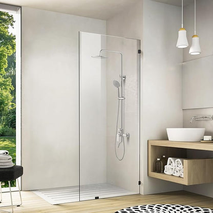 Bathroom Shower Door 20.5" W x 78.75" H, Frameless Fixed 3/8" Thick Clear