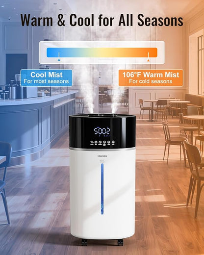 Yokekon Cool and Warm Mist Humidifier Large Room, 4.76Gal/18L Humidifiers