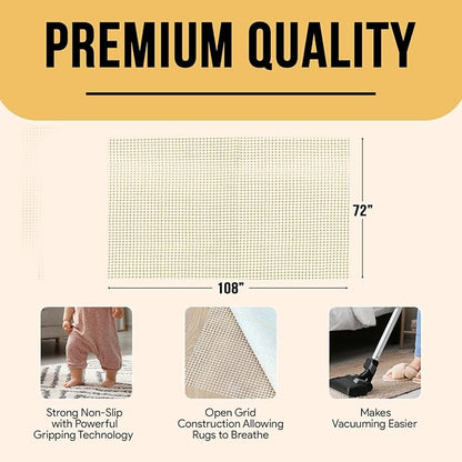MAYSHINE Non-Slip Area Rug Pad Mat Underlay Multipurpose for Hard Surface Floor (6 x 9 Feet)