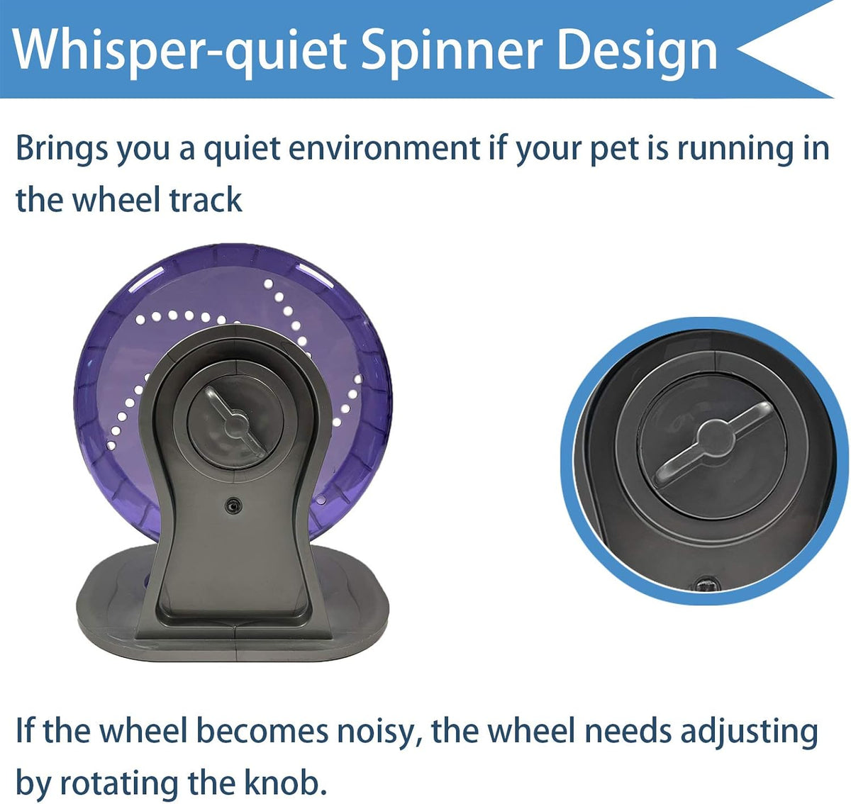 Petest Hamster Exercise Wheel, Silent Spinner Hamster Running Wheels, Diameter 6.7 inch, Purple