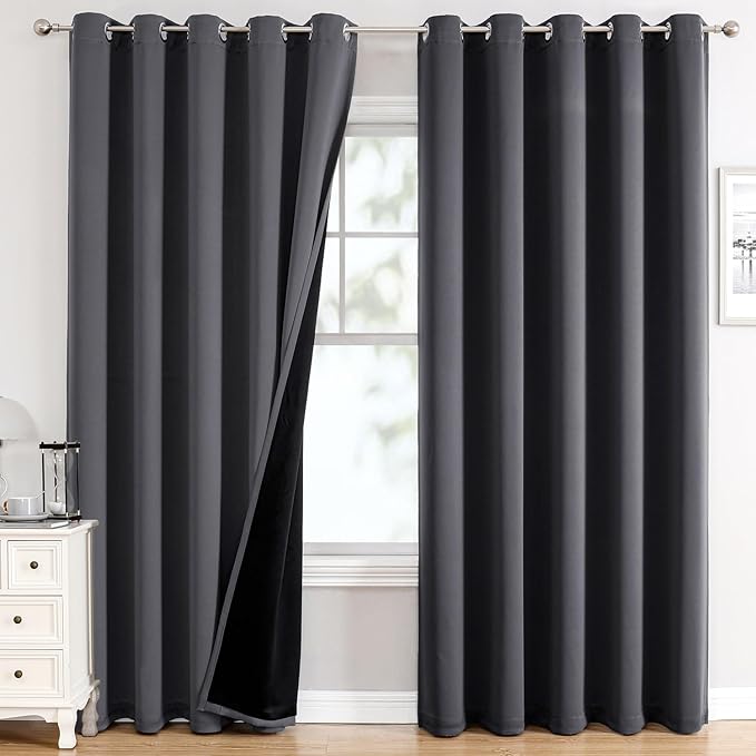 ChrisDowa 100% Blackout Curtains 84 inch Long