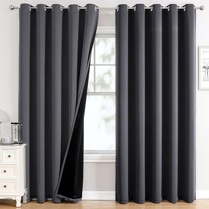 ChrisDowa 100% Blackout Curtains 84 inch Long