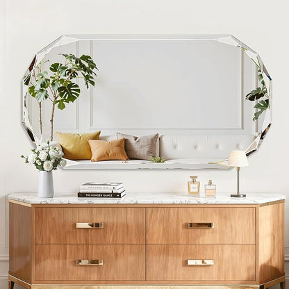 Suidia Bathroom Mirror, Frameless Bathroom Mirror