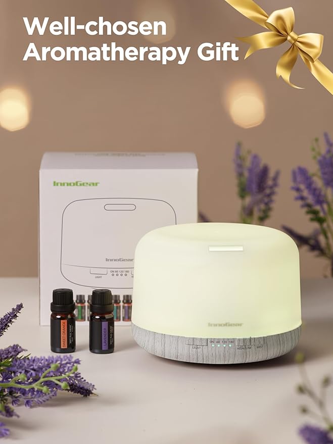 InnoGear Aromatherapy Diffuser & 10 Essential Oils Set, 500ml Essential Oil