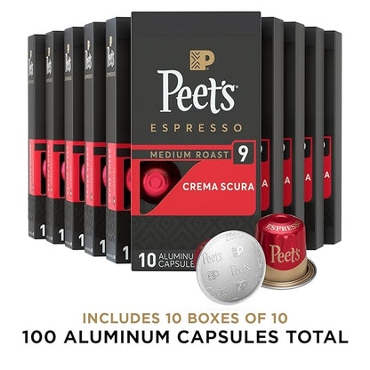 Peet's Coffee, Medium Roast Espresso Capsules, Compatible