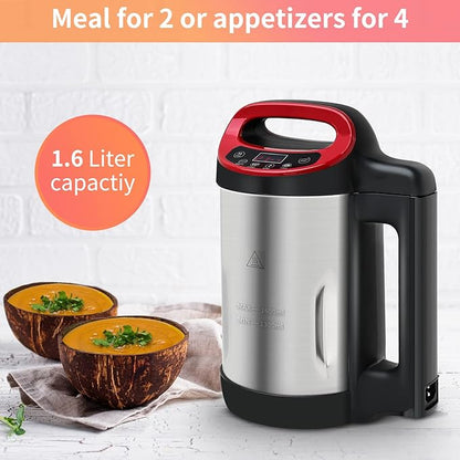 Soup Maker 1.6 L, 4-in-1 Multifunctional Smooth Soup and Chunky Soup Machine