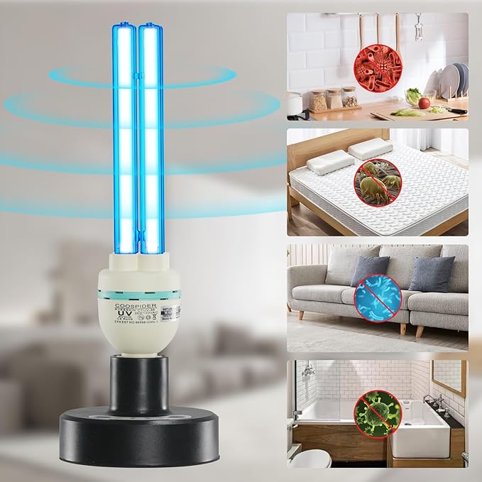 36Watts UV Sanitizer Lamp with Remote Control Powerful UVC Light with E26 Base
