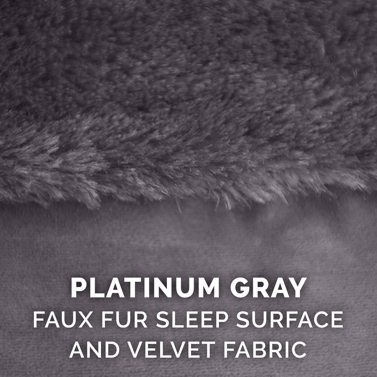 Furhaven Cooling Gel Dog Bed for Medium/Small Dogs w/ Removable Bolsters & Washable Cover, For Dogs Up to 35 lbs - Plush & Velvet L Shaped Chaise - Platinum Gray, Medium