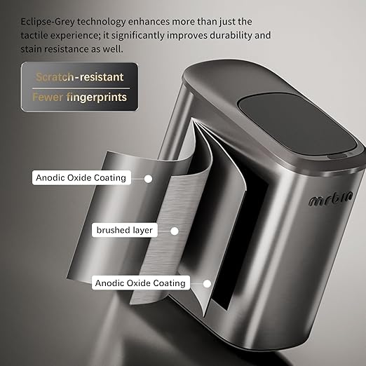 MRBIN Stainless Steel Motion Sensor Bathroom Trash Can, 10L / 2.6gal Slim Smart