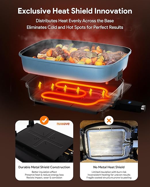 Nuwave Medley XL Digital Electric Skillet, Family Size Griddle w/Glass Lid