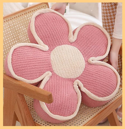 Sexysamba Flower Shaped Floor Seat Pillows Cushions 25.6" x 7.5", Giant Aesthetic Daisy Flower Decorative Throw Pillows Preppy Floor Seating Cushion for Girls Bedroom Room Sofa Chair Decor,White