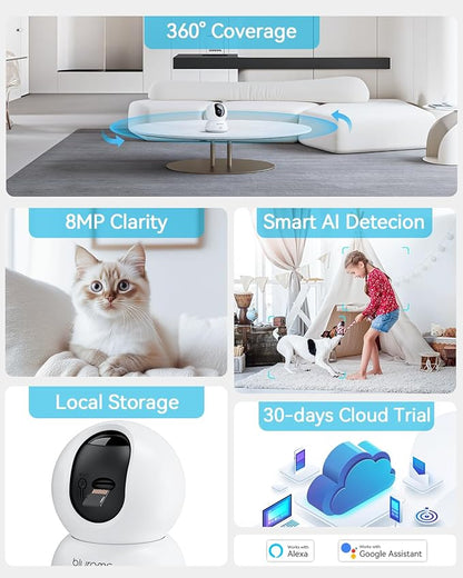 blurams Cameras for Home Security, 2K Pet Camera