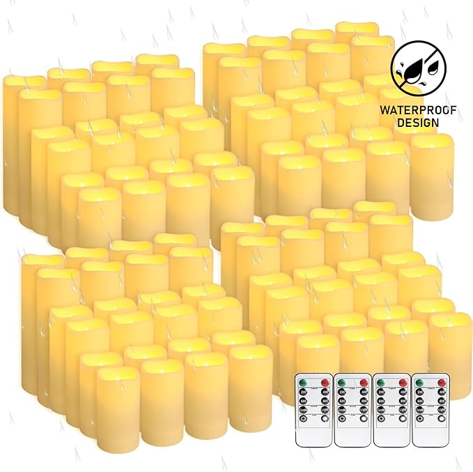 96 Packs Flameless Led Candles, Battery Candles, Simulate Flame, Waterproof