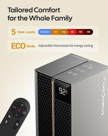 ComDomus Electric Heaters for Indoor Use, 32” Space Heater Large Room