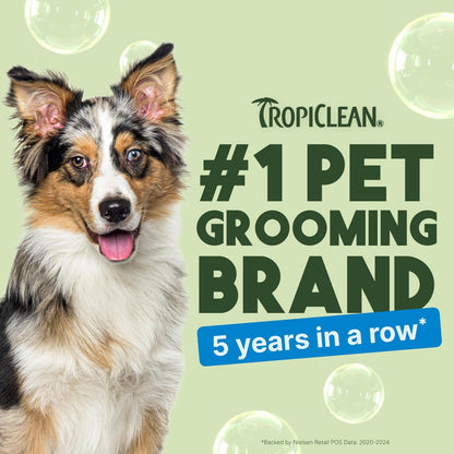TropiClean Deshedding Dog Conditioner, Reduces Shedding & Softens Coat, Puppy Safe, Made in the USA, Lime & Cocoa Butter Scent, 20oz.