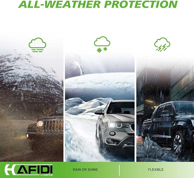 Floor Mats Custom for Hyundai Kona Electric (EV) 2019-2023 All Weather Protection TPE Heavy Duty Non-Slip Automotive Floor Liners Fits Front& 2nd Row Full Set Accessories, Black