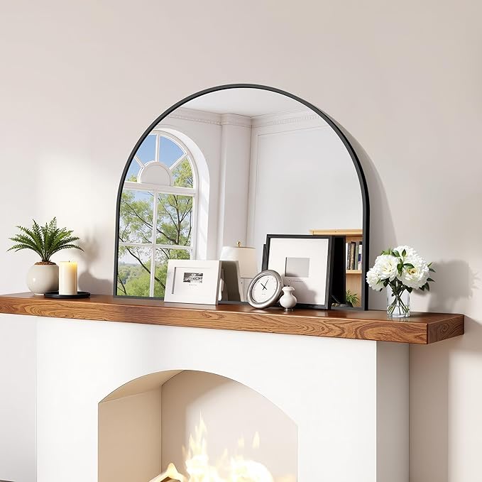 CIRCUMI Arched Wall Mirror, Metal Frame, Large Size