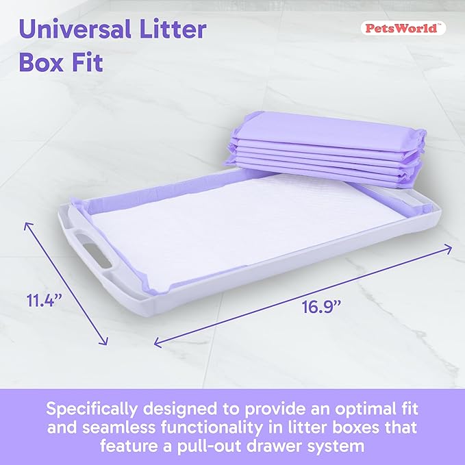 PetsWorld Universal Fit Cat Pad Refills for Litter Box, Fresh Scent, Odor Control, Pack of 800