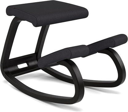Varier Variable Black/Black Ergonomic Office Kneeling Chair – Active Sitting, Rocking Seat for Home, Study & Posture Support – 10 Year Quality Guarantee