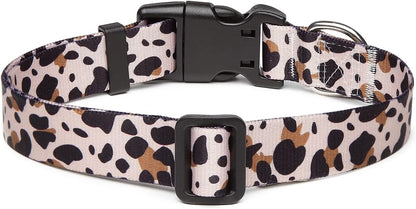 Mercano Adjustable Dog Collar - Special Design Patterns, Soft Nylon Comfortable Durable Pet Collar for Small Medium Large Dogs (S, Leopard)