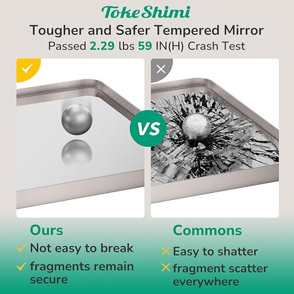 TokeShimi 48x24 Brushed Nickel Bathroom Mirror