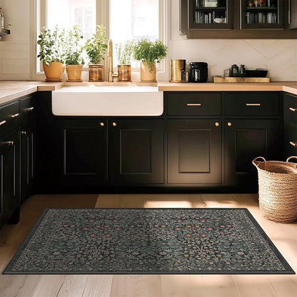 entryway Rug 3×5 Washable Green Kitchen Small Rugs