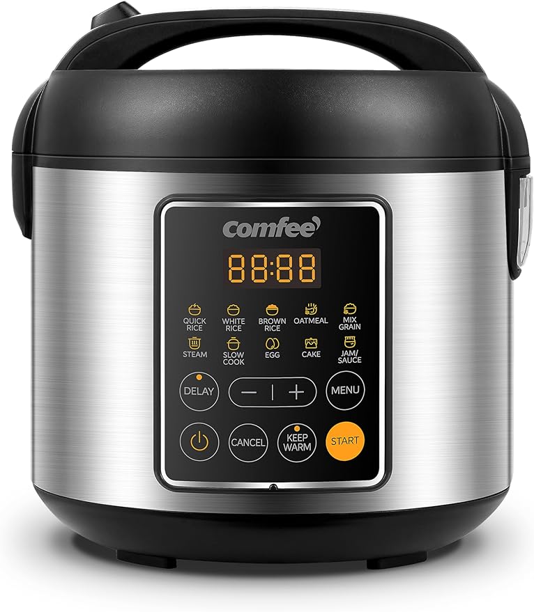 COMFEE' Rice Cooker, 4 Cups Uncooked, 8 Cups Cooked Slow Cooker, 2 Qt Small