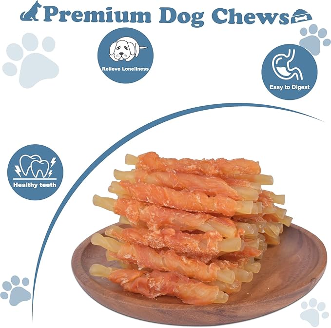 Dog Treats Soft Chews Rawhide Free Chicken Wrapped Cod Sticks for Puppy Training Snacks Dog Chews Treats 2lb