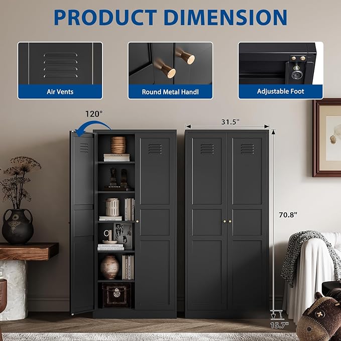 Metal Storage Cabinet-71” Tall Steel File Cabinets
