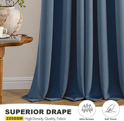 MIULEE Stone Blue Blackout Curtains